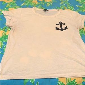 Jcrew black watch plaid anchor t